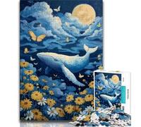 1000 Pieces Jigsaw Puzzles for Adults And Teens Flowers And Whales 1000 Piece Jigsaw,Vibrant And Unique Design Relaxing & Challenging Puzzle Experience 26x38cm