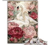 1000 Pieces Jigsaw Puzzles for Adults And Teens Flowers White Swan, Toys Educational Games Stress Relieving Unique Home Decor And Gifts (Size 50x75cm)