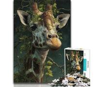 1000 Pieces Jigsaw Puzzles for Adults And Teens Forest Giraffe,Brain Intelligence Challenge Addictive Toys Birthday Present,Gifts,Wall Art 38x26cm