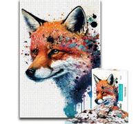 1000 Pieces Jigsaw Puzzles for Adults And Teens Foxes Colourful 1000 Piece Jigsaw,for Educational Game Challenge Toy Deal As Gifts for The Whole Family 75x50cm