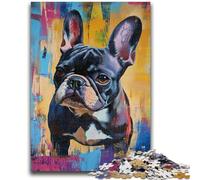 1000 Pieces Jigsaw Puzzles for Adults And Teens French Bulldog Oil Painting 1000 Pieces for Teenagers,deal As Gifts for The Whole Family for Ages 14+ (75x50cm)
