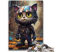 1000 Pieces Jigsaw Puzzles for Adults And Teens Futuristic Cat Puzzles,Educational Games Home Decoration Suitable for Desktop Decoration (26x38cm)