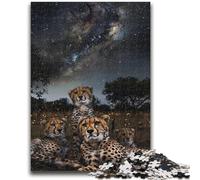 1000 Pieces Jigsaw Puzzles for Adults And Teens Galaxy Cheetah Adult Puzzles,Challenging Game Toys Wall Decoration Unique Birthday And Xmas Gifts (38x26cm)