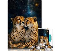 1000 Pieces Jigsaw Puzzles for Adults And Teens Galaxy Cheetah,Artistic Wall Decor & Birthday Gift Idea for Friends,Home Office (38x26cm)
