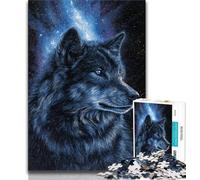 1000 Pieces Jigsaw Puzzles for Adults And Teens Galaxy Wolf,Stress Reliever Staycation Kill Time Home Decoration Toys (38x26cm)