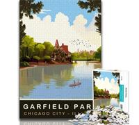 1000 Pieces Jigsaw Puzzles for Adults And Teens Garfield Park,Stress Reliever Staycation Kill Time Home Decoration Toys (38x26cm)