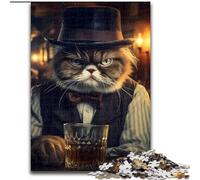 1000 Pieces Jigsaw Puzzles for Adults And Teens Gentleman Grumpy Cat, Help The Brain Exercise Addictive Toys to Cultivate Patience Perfect Decoration (Size 50x75cm)