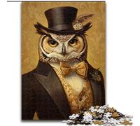 1000 Pieces Jigsaw Puzzles for Adults And Teens Gentleman Owl, Stress Relief Toys Unique Home Decor And Gifts for Age 14 (Size 50x75cm)