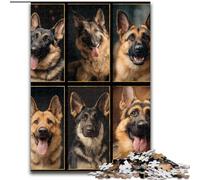 1000 Pieces Jigsaw Puzzles for Adults And Teens German Shepherd Collage,Stress Reliever Staycation Kill Time Home Decoration Toys 50x75cm