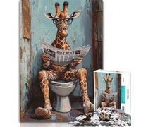 1000 Pieces Jigsaw Puzzles for Adults And Teens Giraffe on The Toilet,Learning Educational Toys Family Games Suitable for Desktop Decoration 38x26cm