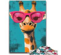 1000 Pieces Jigsaw Puzzles for Adults And Teens Giraffe Wearing Glasses 1000 Piece Jigsaw,Vibrant And Unique Design Relaxing & Challenging Puzzle Experience (50x75cm)