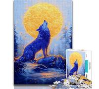 1000 Pieces Jigsaw Puzzles for Adults And Teens Golden Animal Wolf,Learning Educational Toys Family Games Enhance Love between Couples (38x26cm)