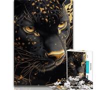1000 Pieces Jigsaw Puzzles for Adults And Teens Golden Black Panther 1000 Piece Puzzle,Educational Game for Birthday, Chrismas for Age 14+ (size 38x26cm)