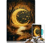 1000 Pieces Jigsaw Puzzles for Adults And Teens Golden Moon Forest River Adult Puzzles,Educational Games Home Decoration Suitable for Desktop Decoration (size 75x50cm)
