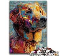 1000 Pieces Jigsaw Puzzles for Adults And Teens Golden Retriever Oil Painting 1000 Pieces for Teenagers,deal As Gifts for The Whole Family for Ages 14+ (38x26cm)