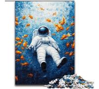 1000 Pieces Jigsaw Puzzles for Adults And Teens Goldfish And Astronaut, for Age 14+ Suitable for Couples Fun at Home Activities, Birthday Present,Travel Gifts (Size 26x38cm)