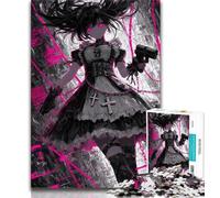 1000 Pieces Jigsaw Puzzles for Adults And Teens Gothic Anime Girl Teenager Puzzles,Stress Reliever Staycation Kill Time Parent-child Interaction (size 75x50cm)