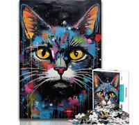 1000 Pieces Jigsaw Puzzles for Adults And Teens Graffiti Art Cat Puzzles for Teenagers,for Family Game And Birthday Gifts 38x26cm