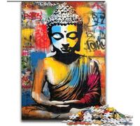 1000 Pieces Jigsaw Puzzles for Adults And Teens Graffiti Buddha, Brain Teaser For Wall Decoration Unique Birthday And Xmas Gifts for for Age 14 (Size 26x38cm)