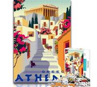 1000 Pieces Jigsaw Puzzles for Adults And Teens Greece Athens Travel,Learning Educational Toys Family Games Enhance Love between Couples (38x26cm)