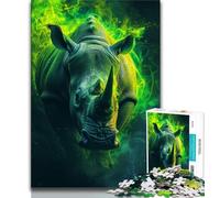 1000 Pieces Jigsaw Puzzles for Adults And Teens Green Rhino,Educational Games Home Decoration Educational Game for Birthday,Chrismas 38x26cm