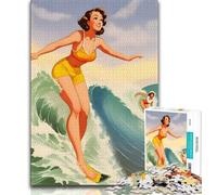 1000 Pieces Jigsaw Puzzles for Adults And Teens Hawaii Surfer Girl,Learning Educational Toys Family Games Enhance Love between Couples (75x50cm)