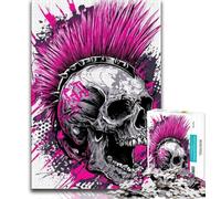 1000 Pieces Jigsaw Puzzles for Adults And Teens Heavy Metal Skull Jigsaw,Stress Reliever Staycation Kill Time Wishlist with Santa Claus (size 75x50cm)