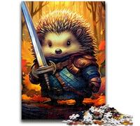 1000 Pieces Jigsaw Puzzles for Adults And Teens Hedgehog Warrior Puzzles for Teenagers,with Matching Poster And Trivia Sheet for And Age 14 Years Up (50x75cm)
