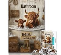 1000 Pieces Jigsaw Puzzles for Adults And Teens Highland Cow Adult Puzzles,Educational Toys & Games for Adults And Teenagers 38x26cm
