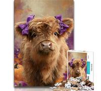 1000 Pieces Jigsaw Puzzles for Adults And Teens Highland Cow Baby 1000 Pieces for Adults,Stress Reliever Staycation Kill Time Wishlist with Santa Claus 26x38cm