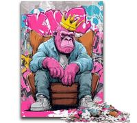 1000 Pieces Jigsaw Puzzles for Adults And Teens Hip Hop Monkey 1000 Piece Jigsaw,Vibrant And Unique Design Relaxing & Challenging Puzzle Experience (38x26cm)