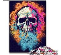 1000 Pieces Jigsaw Puzzles for Adults And Teens Hippie Skull Bearded, Help The Brain Exercise Addictive Toys to Cultivate Patience Perfect Decoration (Size 26x38cm)