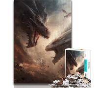 1000 Pieces Jigsaw Puzzles for Adults And Teens Ice And Fire Dragon 1000 Pieces for Adults,Stress Reliever Staycation Kill Time Wishlist with Santa Claus 26x38cm