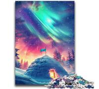 1000 Pieces Jigsaw Puzzles for Adults And Teens Ice Castles Under The Aurora Borealis Puzzles,Educational Games Home Decoration Suitable for Desktop Decoration (26x38cm)