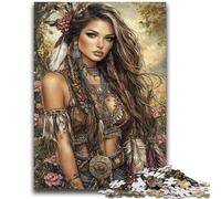 1000 Pieces Jigsaw Puzzles for Adults And Teens Indian Princess Puzzles for Teenagers,Staycation Kill Time with Matching Poster And Trivia Sheet (50x75cm)