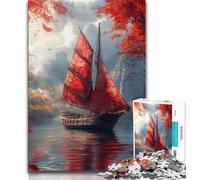 1000 Pieces Jigsaw Puzzles for Adults And Teens Japanese Ancien Boat Teenager Puzzles,Fun Games Wall Decoration Unique Birthday And Xmas Gifts (size 38x26cm)