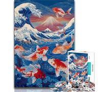 1000 Pieces Jigsaw Puzzles for Adults And Teens Japanese Koi,Stress Reliever Staycation Kill Time Home Decoration Toys (75x50cm)