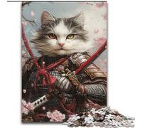 1000 Pieces Jigsaw Puzzles for Adults And Teens Japanese Ninja Cat, Brain Teaser For Wall Decoration Unique Birthday And Xmas Gifts for for Age 14 (Size 26x38cm)