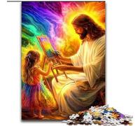 1000 Pieces Jigsaw Puzzles for Adults And Teens Jesus And The Little Girl, Elephant Toy Intellectual Game Birthday Present, Gifts, Wall Art for Ages 14+ (Size 26x38cm)