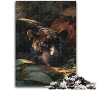 1000 Pieces Jigsaw Puzzles for Adults And Teens Jungle Wild Black Panther Challenging Game Gifts for Is Ideal As A Gift for The Whole Family 50x75cm