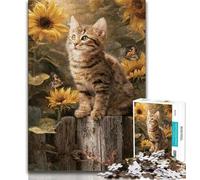 1000 Pieces Jigsaw Puzzles for Adults And Teens Kitten Among Roses Teenager Puzzles,Fun Games Wall Decoration Unique Birthday And Xmas Gifts (size 38x26cm)