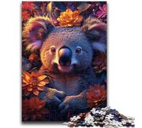 1000 Pieces Jigsaw Puzzles for Adults And Teens Koala with Flowers 1000 Piece Jigsaw,for Challenging Toy Game And Family Play (38x26cm)