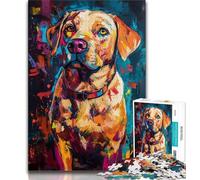 1000 Pieces Jigsaw Puzzles for Adults And Teens Labrador Retriever Oil Painting 1000 Piece Jigsaw,Birthday Present, Gifts, Wall Art for Ages 14+ (size 75x50cm)