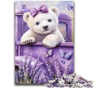 1000 Pieces Jigsaw Puzzles for Adults And Teens Lavender Polar Bear 1000 Piece Jigsaw,Vibrant And Unique Design Relaxing & Challenging Puzzle Experience (50x75cm)