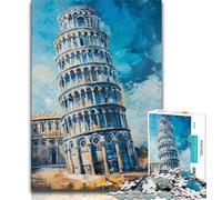 1000 Pieces Jigsaw Puzzles for Adults And Teens Leaning Tower of Pisa,Help The Brain Exercise Addictive Toys to Cultivate Patience Enhance Memory (38x26cm)