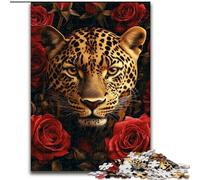 1000 Pieces Jigsaw Puzzles for Adults And Teens Leopard Rose, Learning Educational Is Ideal As A Gift for The Whole Family (Size50x75cm)