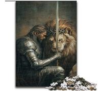 1000 Pieces Jigsaw Puzzles for Adults And Teens Lion And Knight,Help The Brain Exercise Addictive Toys to Cultivate Patience Gift For Birthdays 50X75CM
