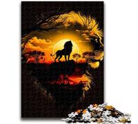 1000 Pieces Jigsaw Puzzles for Adults And Teens Lion King Of The Jungle Toys Educational Games Stress Relieving Parent-child Interaction for Ages 14+ 26x38cm
