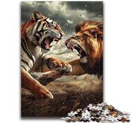 1000 Pieces Jigsaw Puzzles for Adults And Teens Lion Tiger Stress Reliever Staycation Kill Time Wishlist with Santa Claus 26x38cm