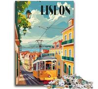 1000 Pieces Jigsaw Puzzles for Adults And Teens Lisbon Tram Toys Educational Games Stress Relieving Suitable for Desktop Decoration (size 38x26cm)